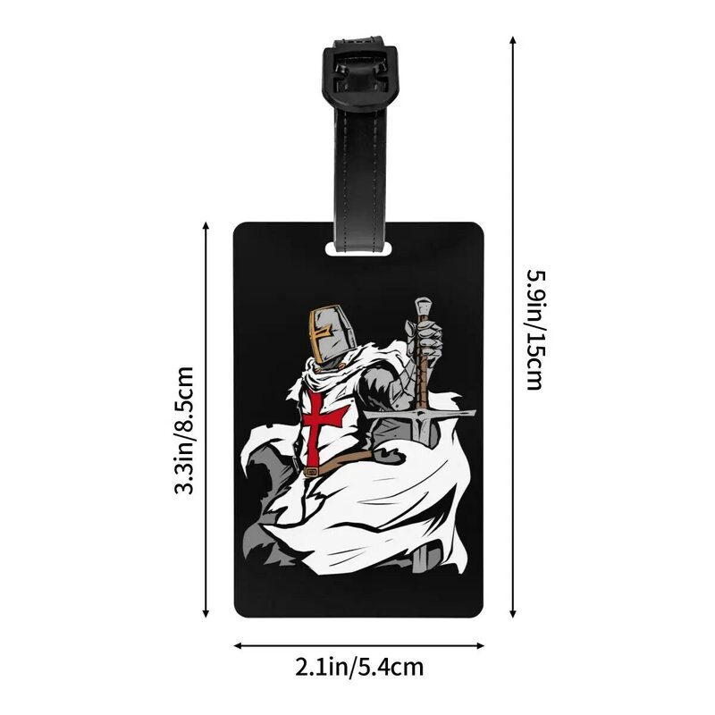 Cavaleiro Templário Espada Crusader Bagagem Tag, Custom Bagagem Tags, Capa de Privacidade, Nome ID Card