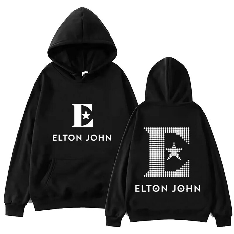 Sudadera con capucha de Elton John con diamantes, Tops de manga larga, sudadera informal para fanáticos de la música, regalo para primavera y verano, 2024