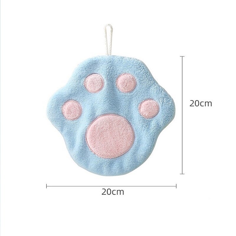 Kids Towels Cute Cat's Paw Hand Towels-Hanging Towel Kitchen Bathroom Absorbent Hand Towel Decoration Washcloths