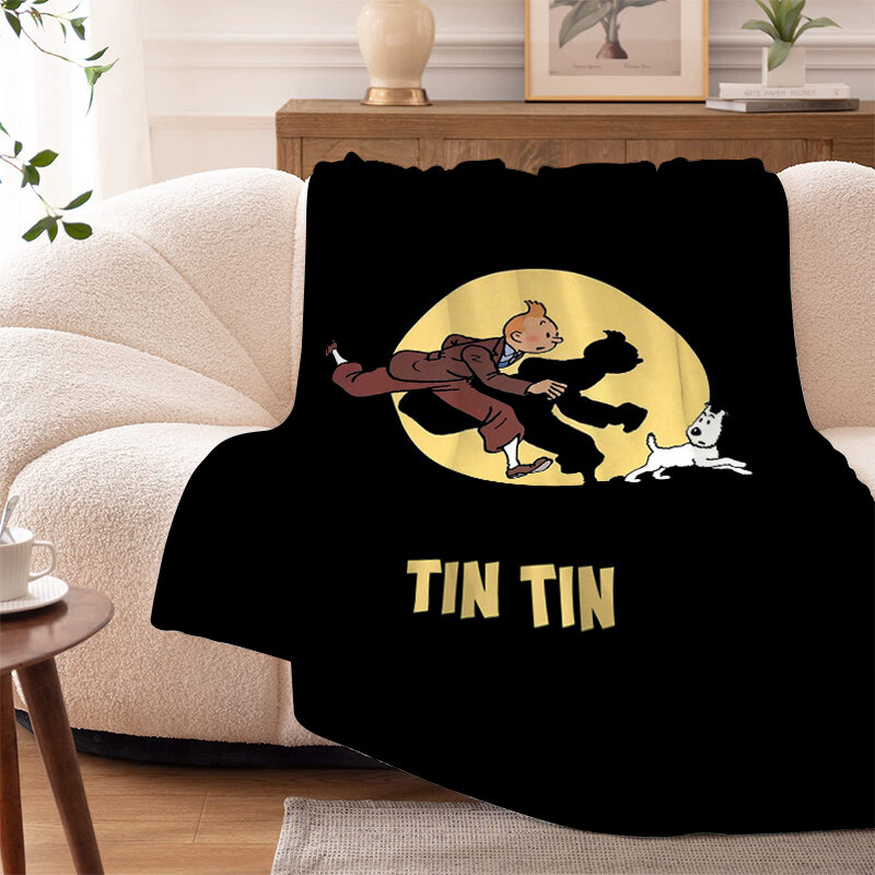 Koc zimowy T-Tintins Pościel z mikrofibry Ciepła zimowa sofa Łóżko do kolan Polar Camping Nap Niestandardowe puszyste miękkie koce King Size