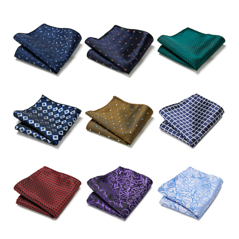 126 molti colori più nuovo design tessuto fazzoletto di seta tasca quadrata maschio marrone accessori di abbigliamento Polka dot Fit Group