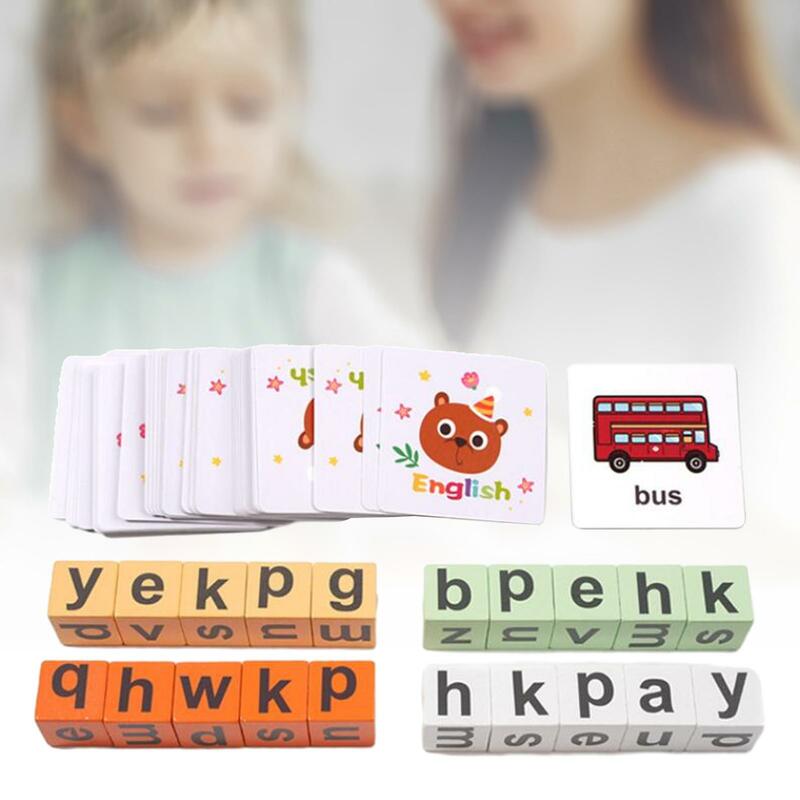 Juguete Montessori para desarrollar la inteligencia, juego de bloques de ortografía para regalo de cumpleaños, estudio, sala de estar, sobremesa, hogar