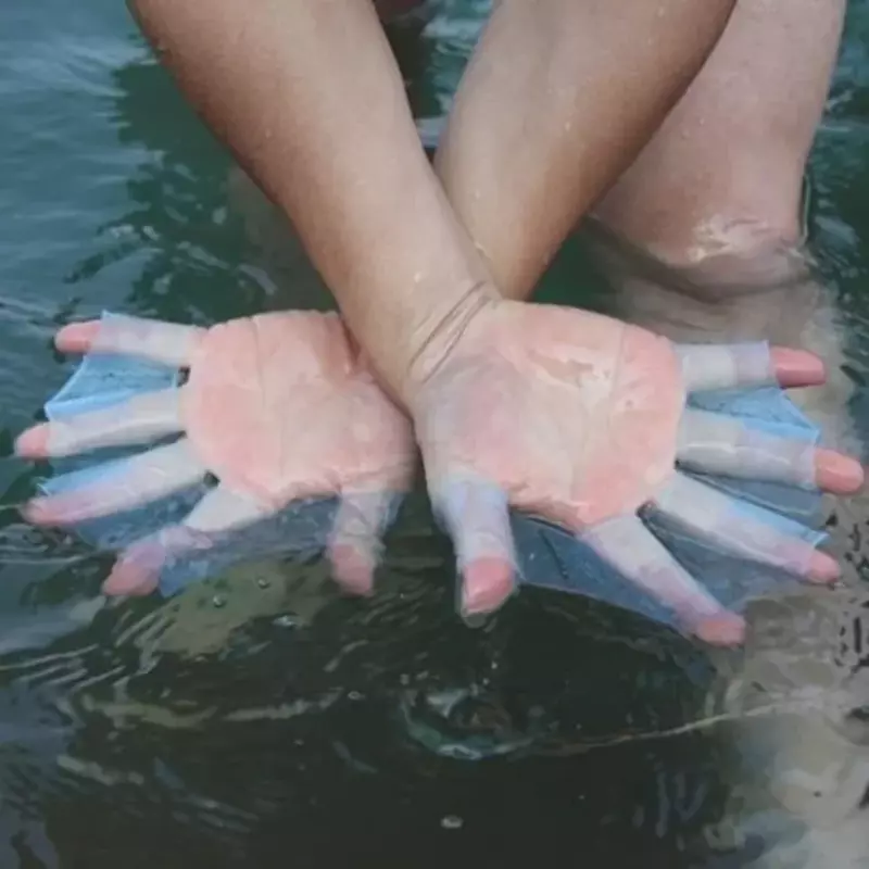 2 sztuki płetwiaste rękawice do pływania płetwy na palce żabka