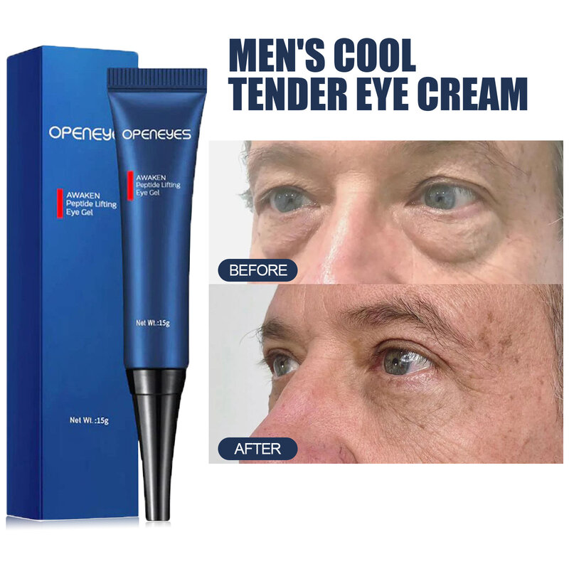 15g Openeyes Awaken Peptide Lifting Eye Gel Men Eye Cream Moisturizing Under Eye Cream For Dark Circles Puffiness Fine Lines Eye