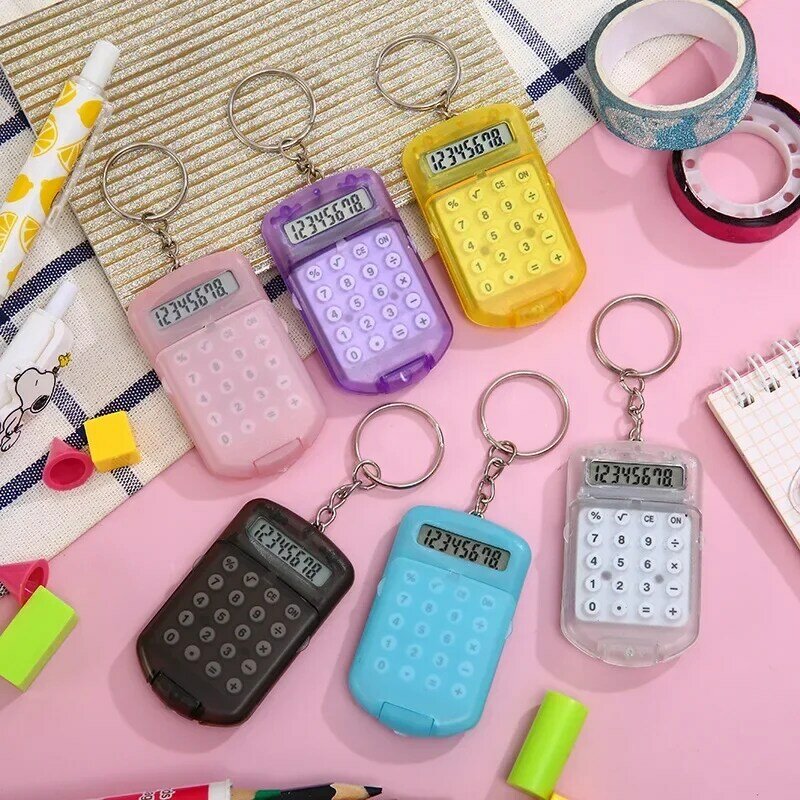 Многофункциональный калькулятор, креативный удобный электронный мини-калькулятор, сумка, очаровательный брелок для школы