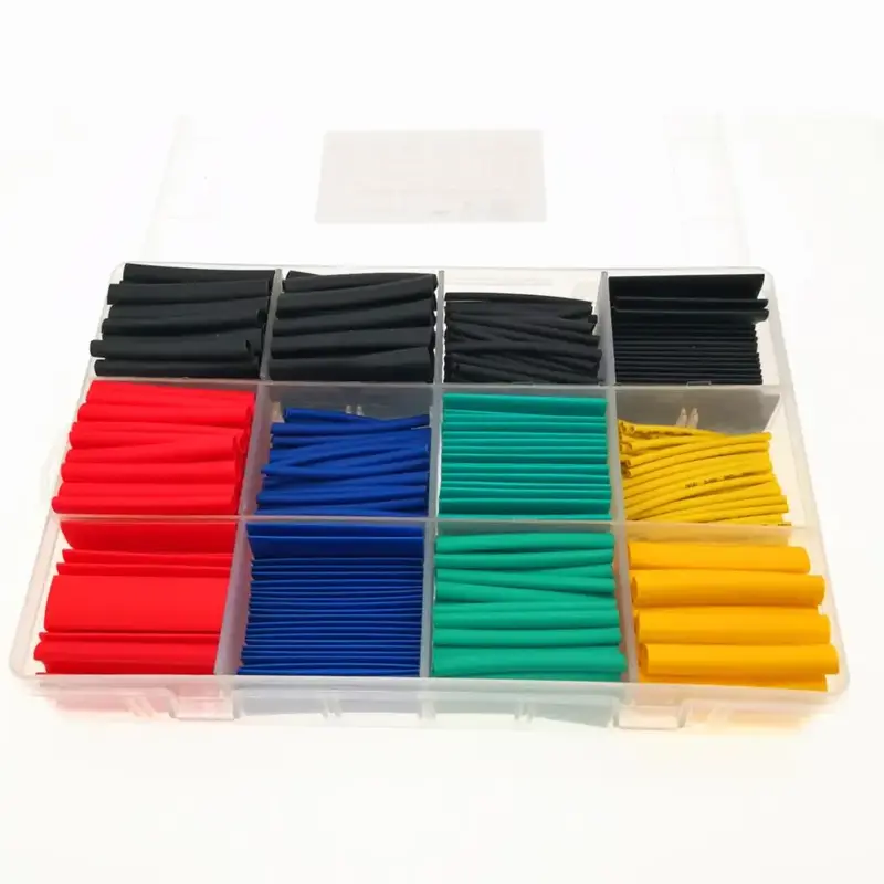530pcs/Set Polyolefin Shrinking Assorted Heat Shrink Tube Wire Cable Insulated Sleeving Tubing Set 2:1 Waterproof Pipe Sleeve