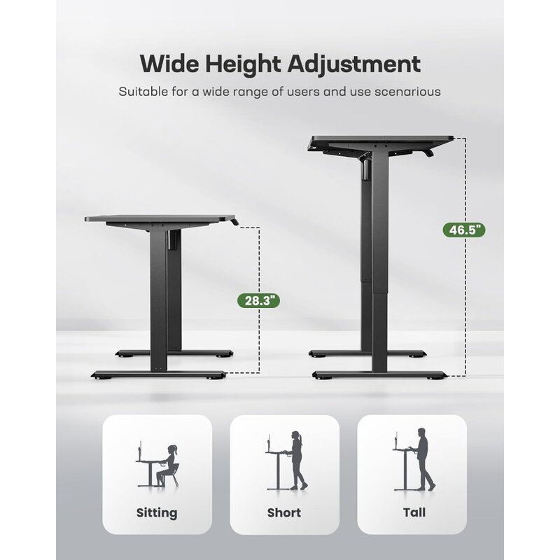 Electric Standing Desk with Sedentary Reminder, 55 * 24 Inch Standing Desk Adjustable Height
