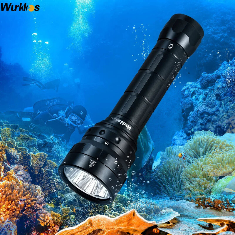 Wurkkos DL61 Diving Flashlight 7000lm 2*26650 IPX8 Waterproof  LED 6* XPL2 Scuba Dive Light 4 Modes Magnetic Control Ring