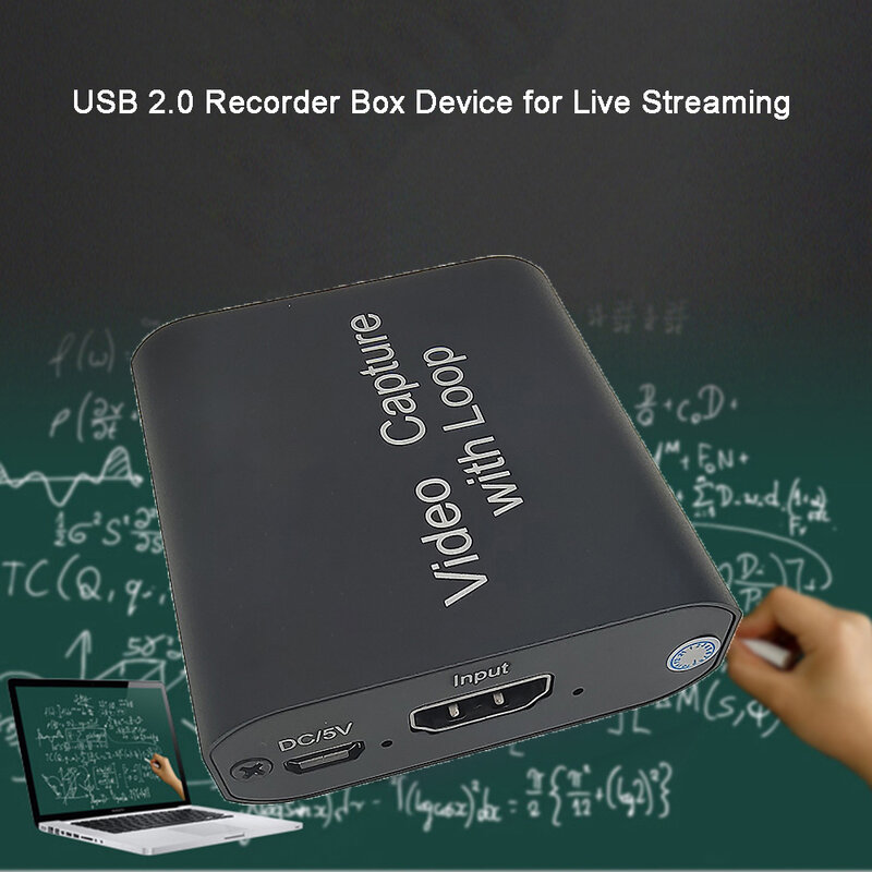 4K Game Video Capture Card with Loop Out USB 2.0 Recording Box Support 720P 1080P HD Output For PC TV Camera Live Streaming