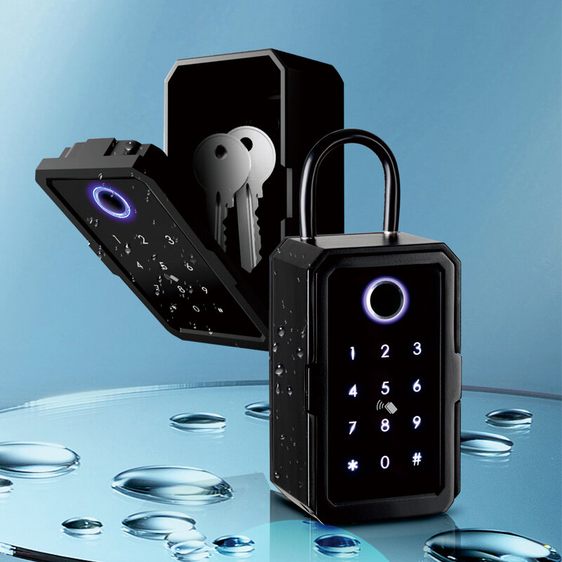 Upgrade Safe Key Storage Box Biometric Electronic Digital WiFi TTlock Tuya Fingerprint Smart Key Lock Box