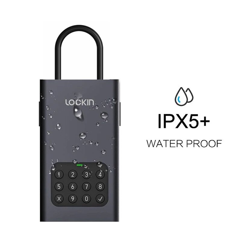 Смарт-замок для хранения ключей Lockin Tuya, IPX5, водонепроницаемый динамический сейф с паролем, корпус из сплава, сейф с дистанционным управлением через Bluetooth
