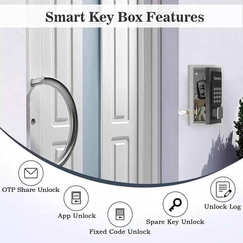 Waterproof Key Safe Box Wall Mounted Bracket Is Suitable for House Keys OTP/APP/fixed Code Unlocking Outdoor Security Management