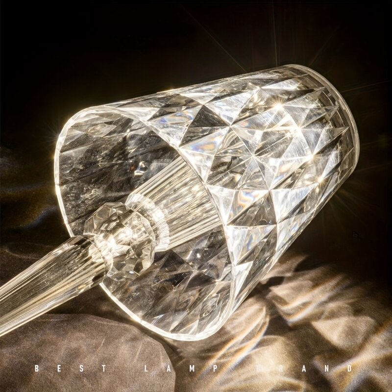 LED cristal diamante abajur, ambiente romântico ajustável, usb recarregável, luz da noite, toque, 16 cores, novo