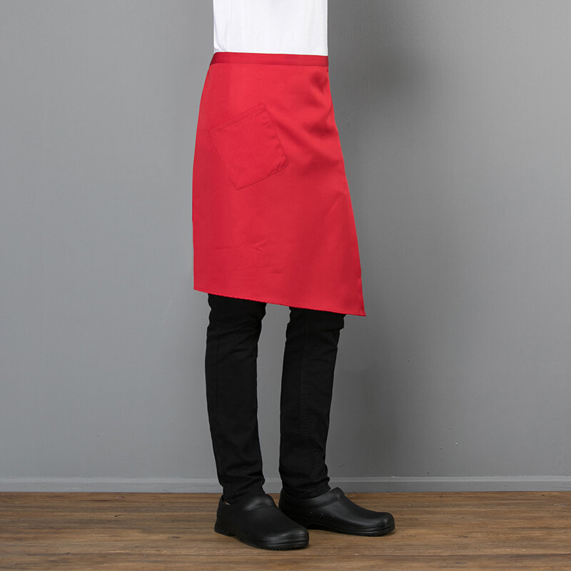 일본 한국 레스토랑 주방 요리사 유니폼 앞치마, 남성 여성 웨이터 작업 코스튬, 내유성 하프 길이 짧은 앞치마
