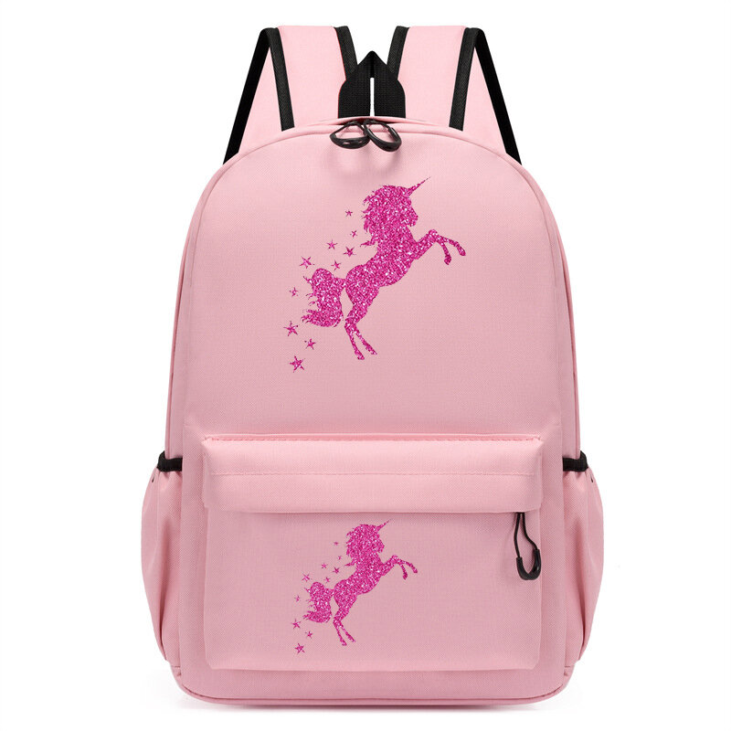 Детские рюкзаки с рисунком розовой лошади для подростков, милый школьный ранец для детского сада, сумка для аниме книг, Сумка с животными для мальчиков и девочек