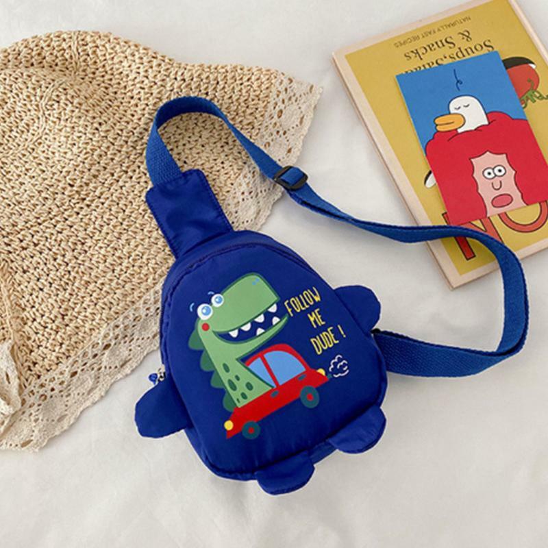 Mochila cruzada para niños, bolso de pecho de dibujos animados de dinosaurio, Unisex, mochila de viaje de un hombro para niños y niñas