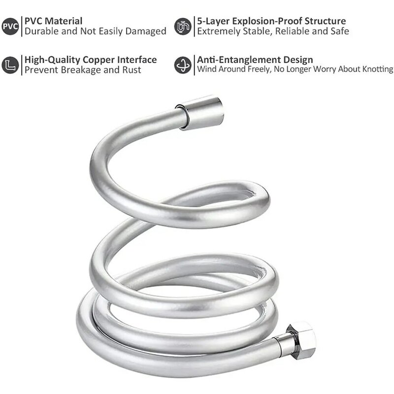 1/15/2m GI/2 Hochdruck PVC Handheld Dusche Schlauch Universal Interface Flexible Wicklung bad Zubehör