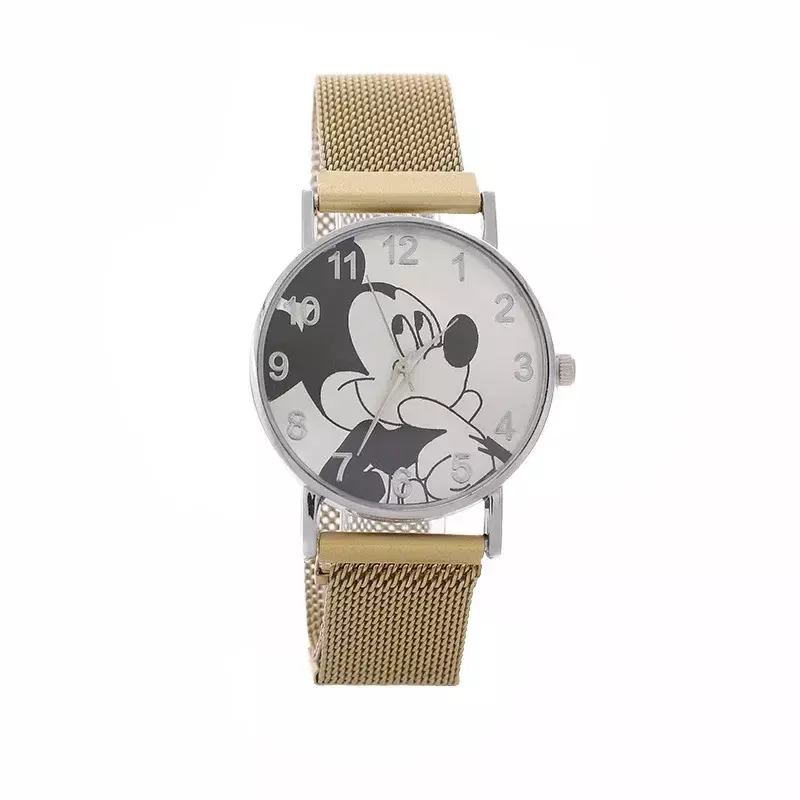 Disney Mickey Magnet Buckle Iron Belt Quartz Movement Children's Outdoor Kids Watch  Relógio  часы