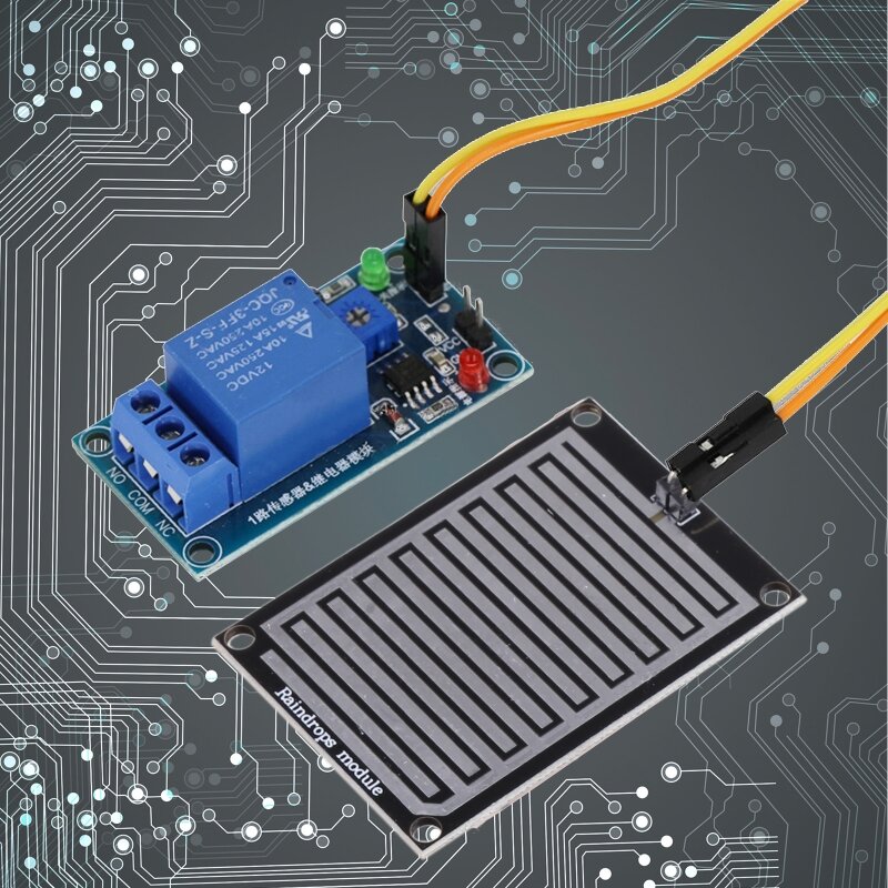 Контроллер дождя Модуль релейный модуль датчика дождя для индикатора влажности лиственника arduino, Погодная доска, высокая частота 12 В