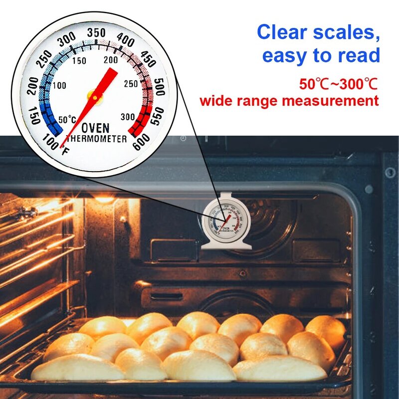 Termómetro de acero inoxidable para horno, medidor de temperatura de 300 ° C, Mini Dial, para pan, comida, carne, barbacoa, herramienta de cocina