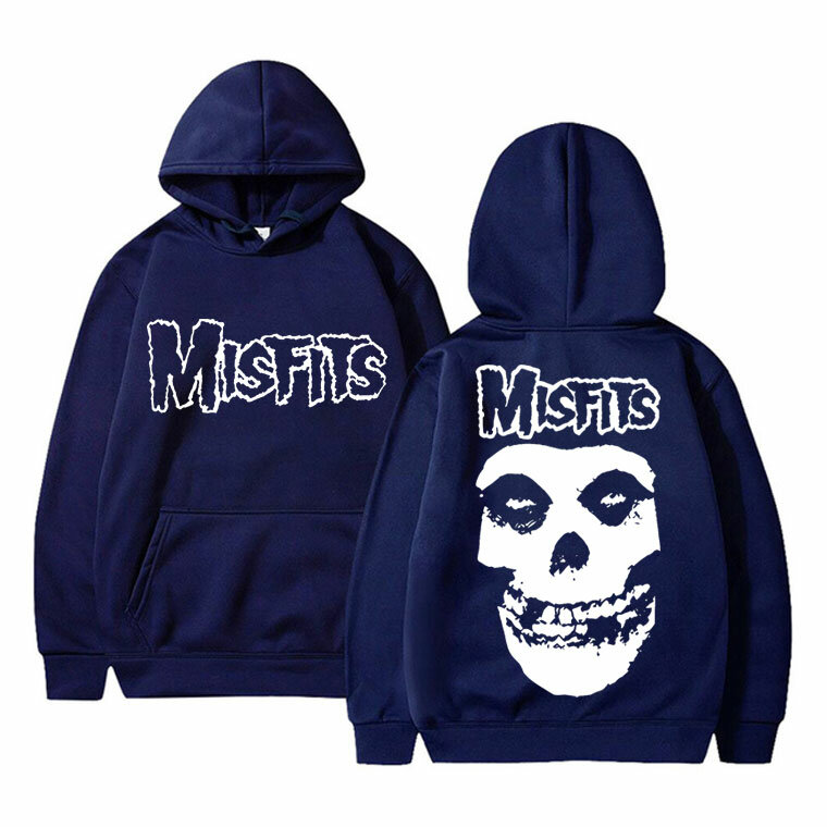 Horror Punk Misfits Skull Graphic Hoodie Male Fashion Hip Hop Rock Oversized Hoodies Men Women Vintage Gothic Hoody Sweatshirt