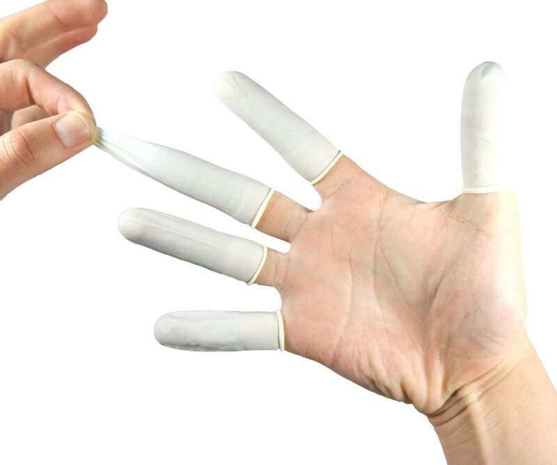 Sarung tangan pelindung ujung jari sekali pakai, alat tahan lama 50/100 buah lateks anti-selip karet alam