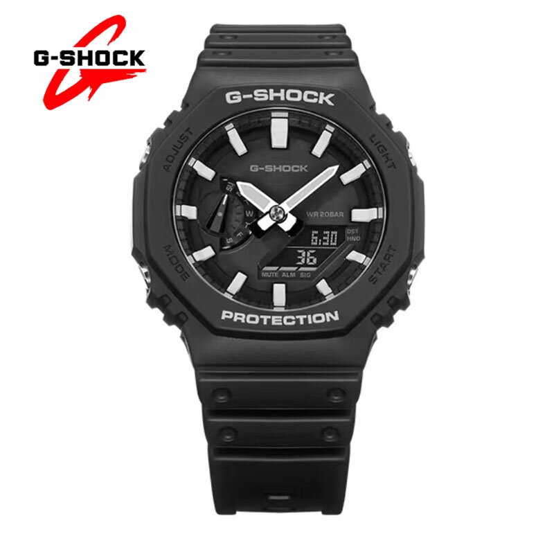 Jam tangan G-SHOCK GA 2100 jam tangan kuarsa pria seri multifungsi jam tangan olahraga luar ruangan tahan benturan LED Dial tampilan ganda otomatis