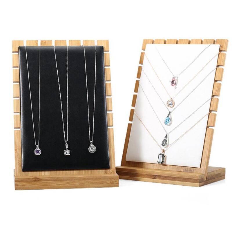 Bordo di legno verticale organizzatore di gioielli collana orecchino espositore per gioielli scatola di immagazzinaggio multifunzione regali per donne nero/bianco