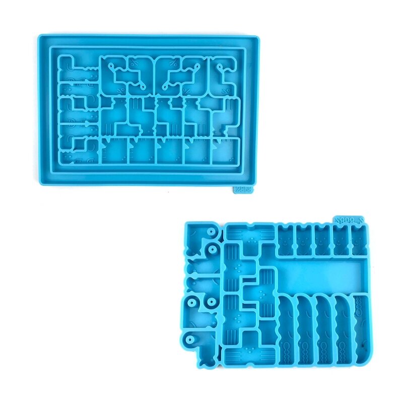 1 Set Tropfen Kleber Spielzeug Formen Diy Vielzahl Platz Intelligenz Bausteine Jigsaw Puzzle Silikon Form für Junge Geschenk N84D
