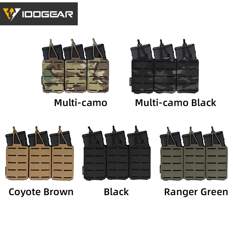 IDOGEAR Tactical LSR 556 Mag Pouch Triple Mag Carrier MOLLE Pouch Laser Cut 3567