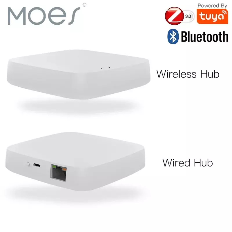 MOES Tuya ZigBee Wireless Gateway Hub แบบ Multi-โหมดสะพานบลูทูธรีโมทคอนโทรลตาข่าย Smart Life APP Alexa Google บ้าน