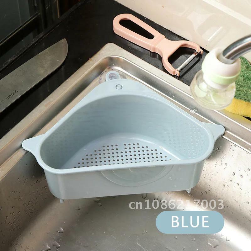 Sink Filter kitchen triangular sink filter Strainer Drain Vegetable Fruite Drainer Basket Suction Cup Sponge Holder Storage Rac
