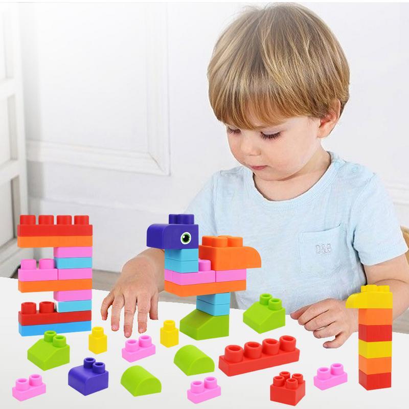 子供のための積み重ね可能なビルディングブロック,柔らかく,大きな建設ブロックのおもちゃ,誕生日プレゼント,1〜3歳