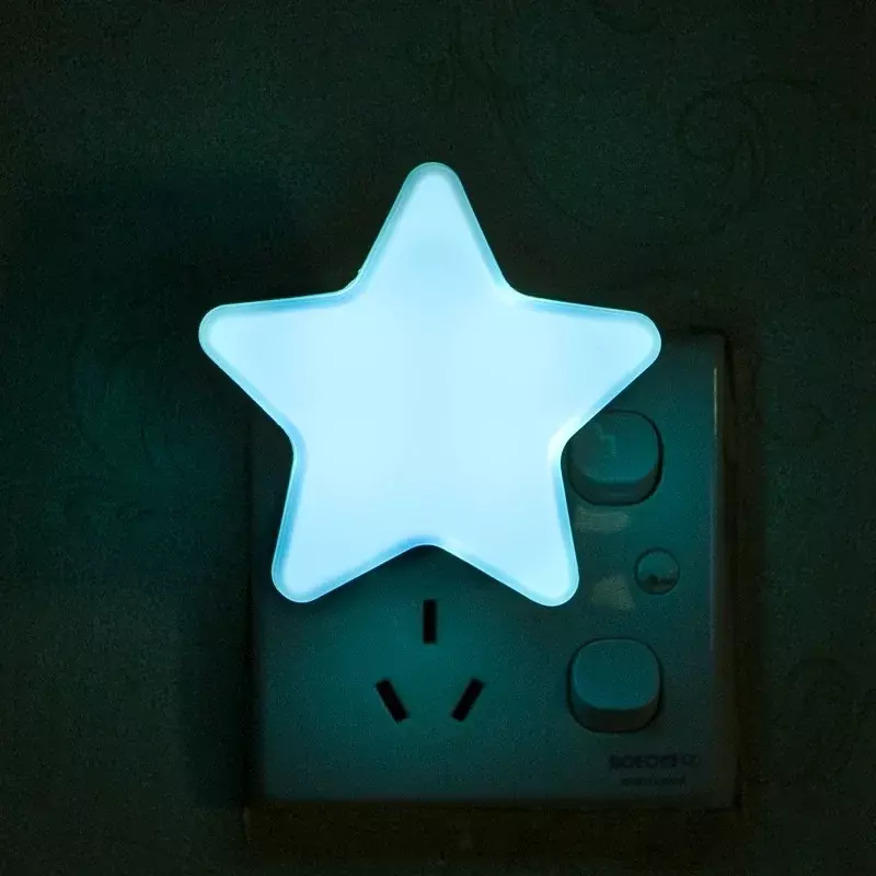 Luz de noche LED con forma de estrella, lámpara de enchufe con Control remoto, decoración de dormitorio, mesita de noche, luces de pared para el hogar, niños, bebés, dormir