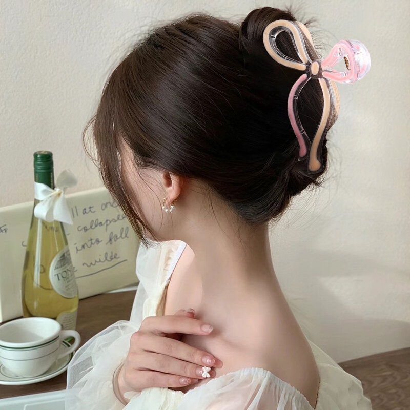 Pinza de pelo Coreana de color gelatina para mujer, accesorios para el cabello de cangrejo, lazo acrílico, pinzas para el cabello, horquillas, pasadores para niñas