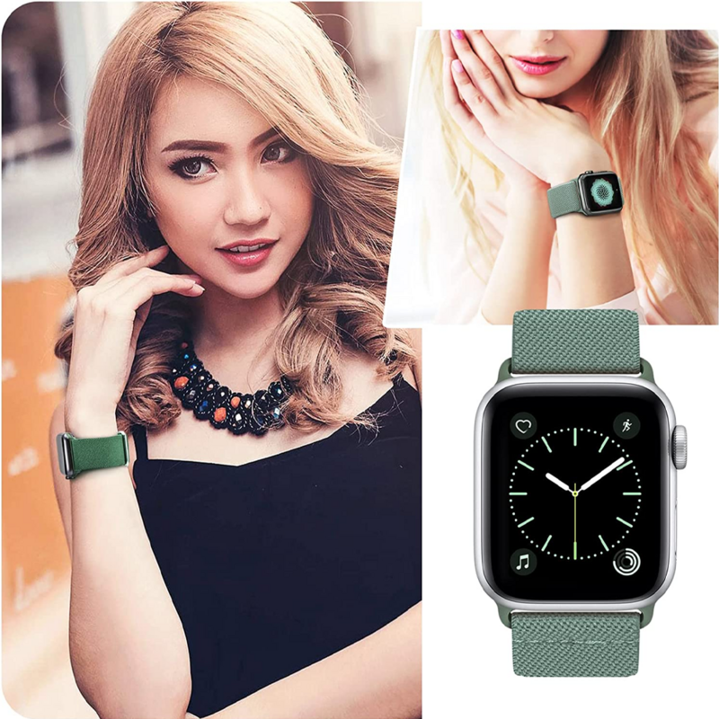 Nylon Strap for Apple watch series 9 7 8 6 5 4 3 2 SE 44mm 40mm 45mm 41mm 42mm 45 mm correa bracelet Apple watch ultra band 49mm