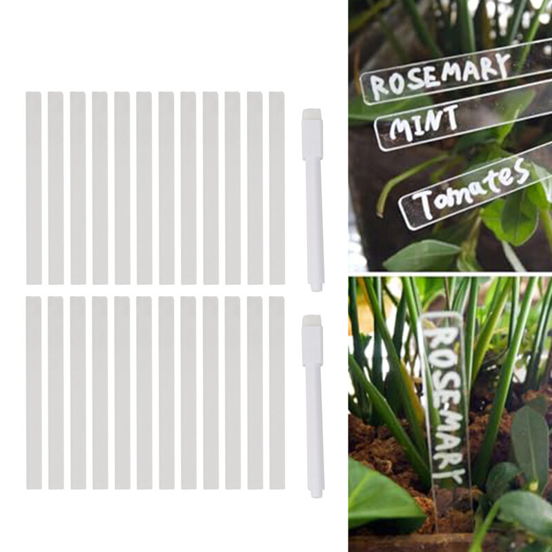 Halaman Label akrilik Label taman alat jelas nyaman mudah digunakan penanda tanaman film pelindung 24 pot
