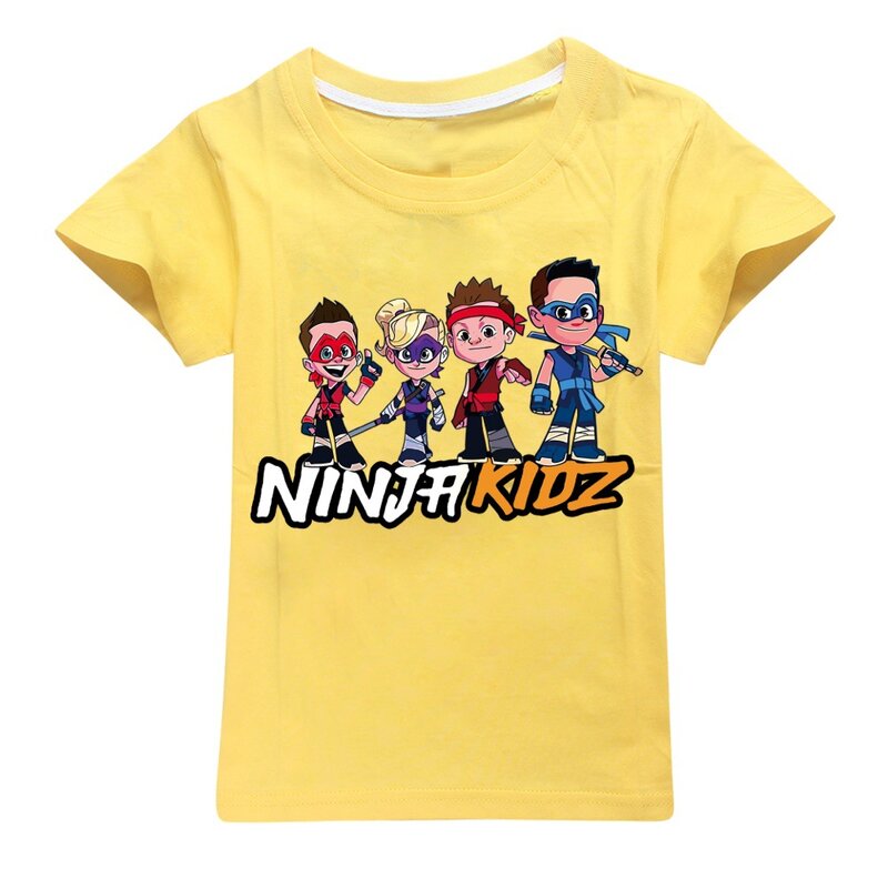 Ninja KIDZ-camiseta de algodão para meninos e meninas, roupas de verão para crianças, roupas adolescentes, boutique, tops com o pescoço, espionagem