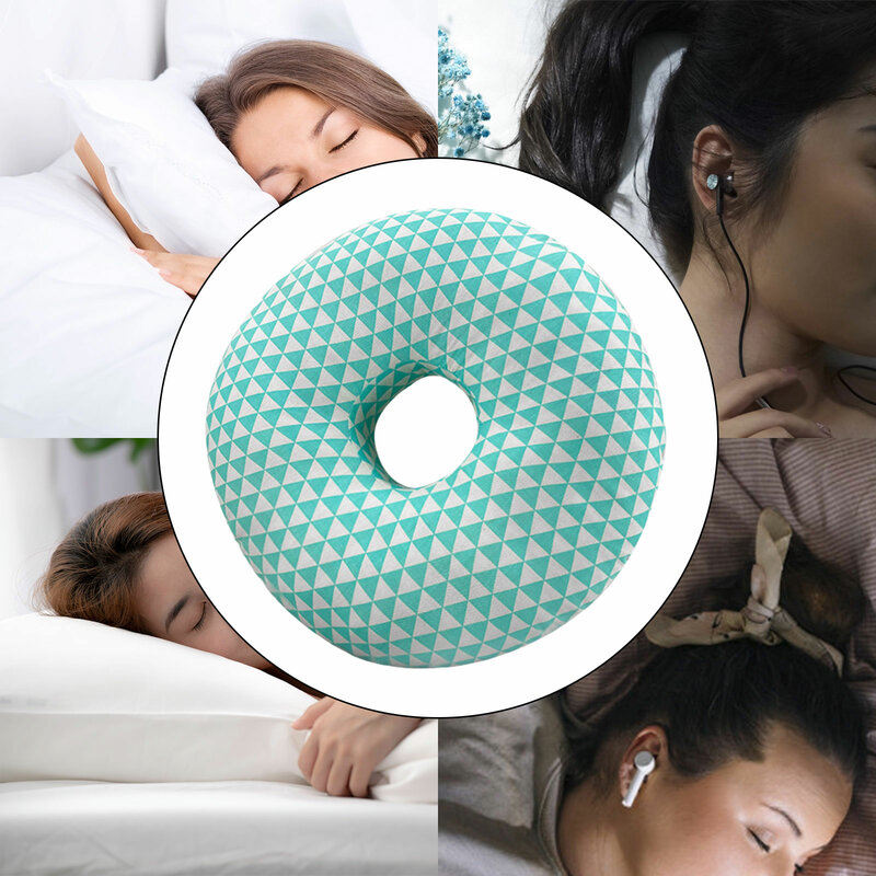Protector de almohada para Piercing de oreja, soporte para cuello y cabeza, relleno de algodón, cómodo, lavable, para dormir de lado, relajación
