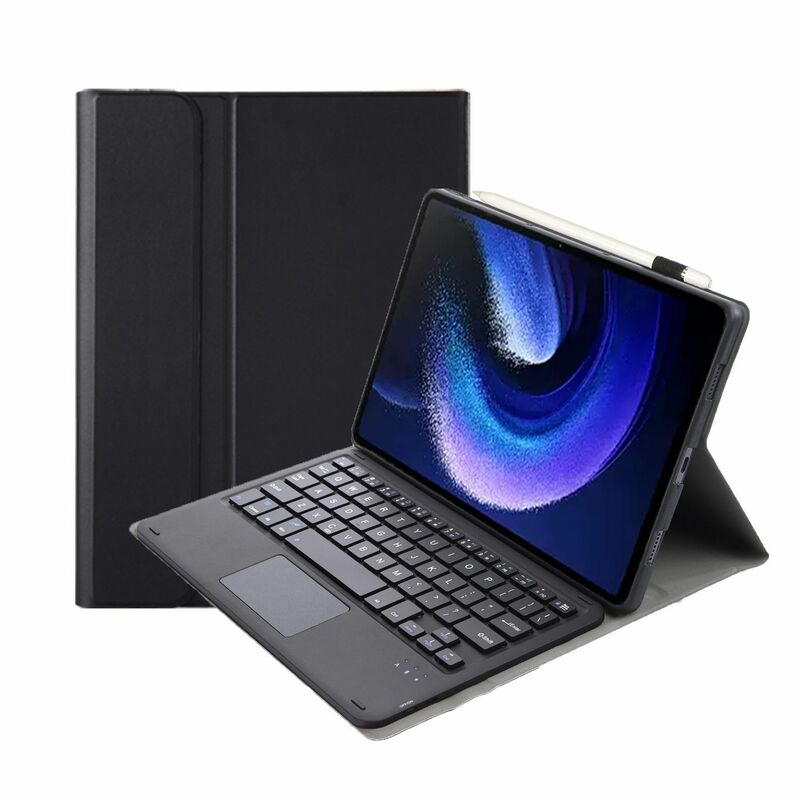 Keyboard Tablet Bluetooth, papan ketik lampu latar sentuh dapat diisi ulang dengan casing pelindung untuk Tablet XiaomiPad 6 6Pro 11 inci