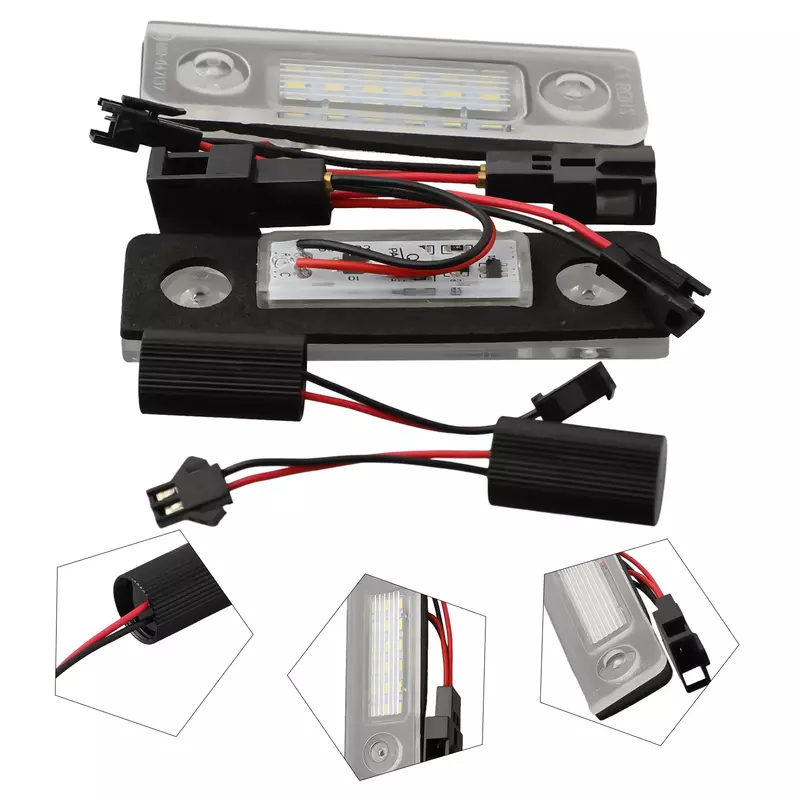 Luzes de LED placa, Plug-and-Play Design, 12V, para Octavia Ll Facelift 09-12, Skoda