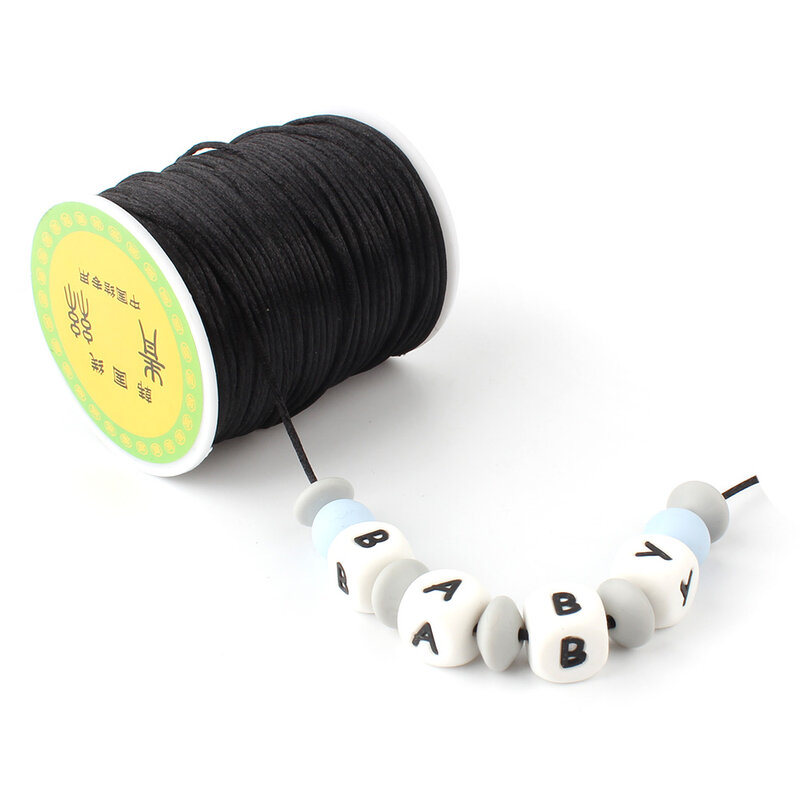 80m/Rolle weiche Satin Nylons chnur festes Seil 1,5mm DIY Baby Schnuller Kette Halskette Armband Spielzeug Zubehör für die Schmuck herstellung