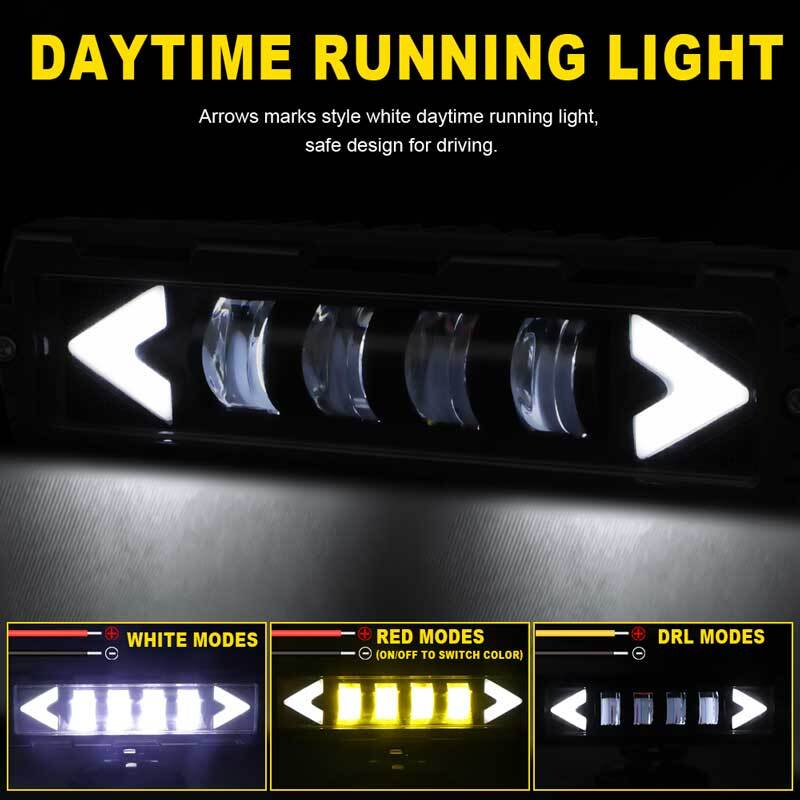 Barra de luz de trabajo para coche, Luz antiniebla de 6 pulgadas con lente 7D, para conducción todoterreno, para motocicleta, 4X4, ATV, SUV, camión