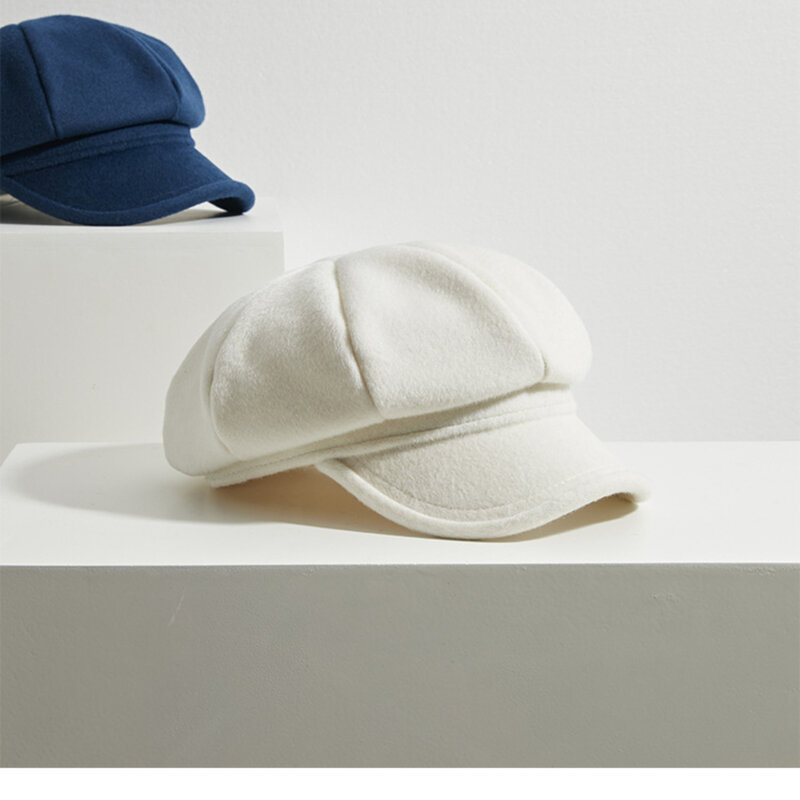 Topi baret wol untuk wanita, topi baret wol MCL * musim gugur dan musim dingin, topi labu hangat kasual, topi baret serbaguna untuk wanita