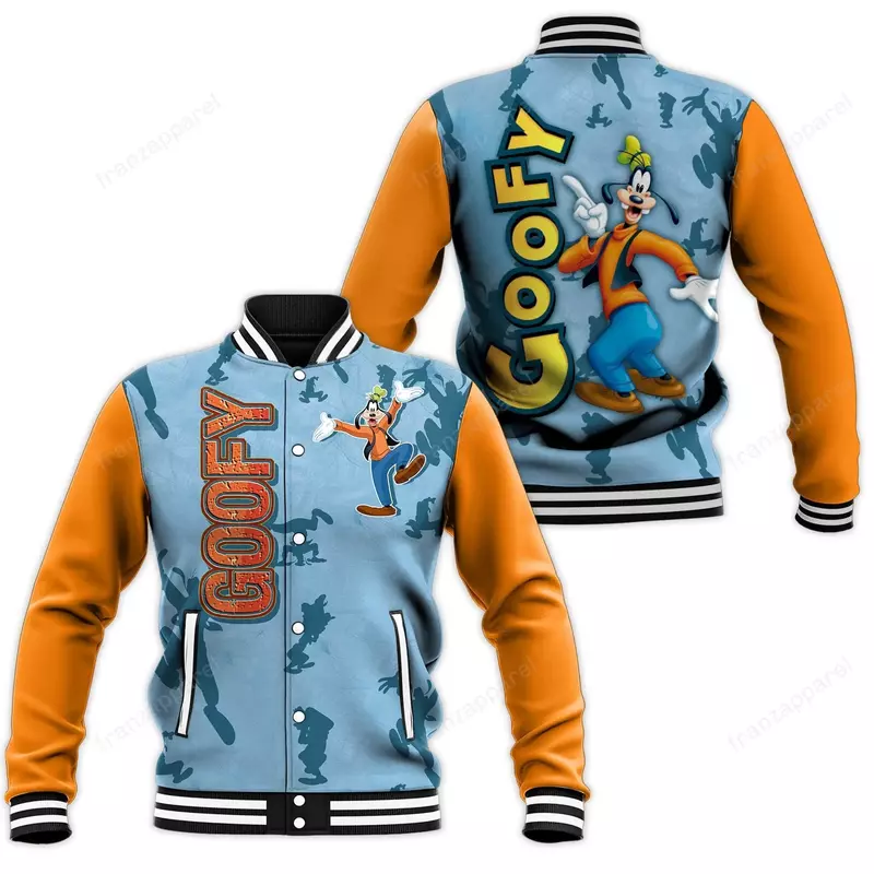 Бейсбольная куртка Goofy для мужчин и женщин, уличная одежда в стиле хип-хоп, свободная куртка в стиле Харадзюку, униформа Диснея для мальчиков и девочек