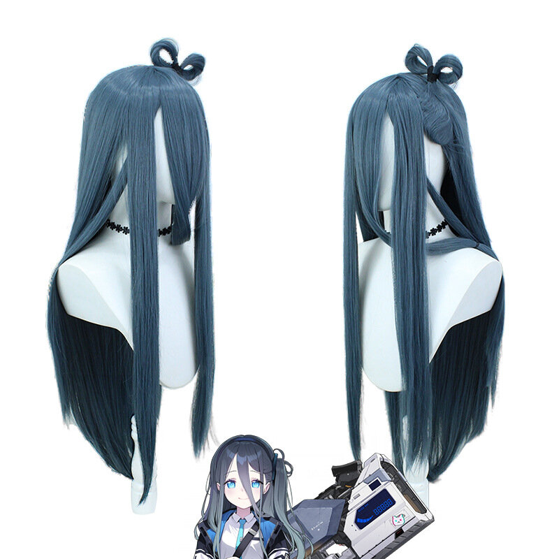 Pelucas de Cosplay de Anime azul para adultos, peluca larga simulada de pelo, disfraz de rol, accesorios de Anime japonés, accesorios para la cabeza de Halloween