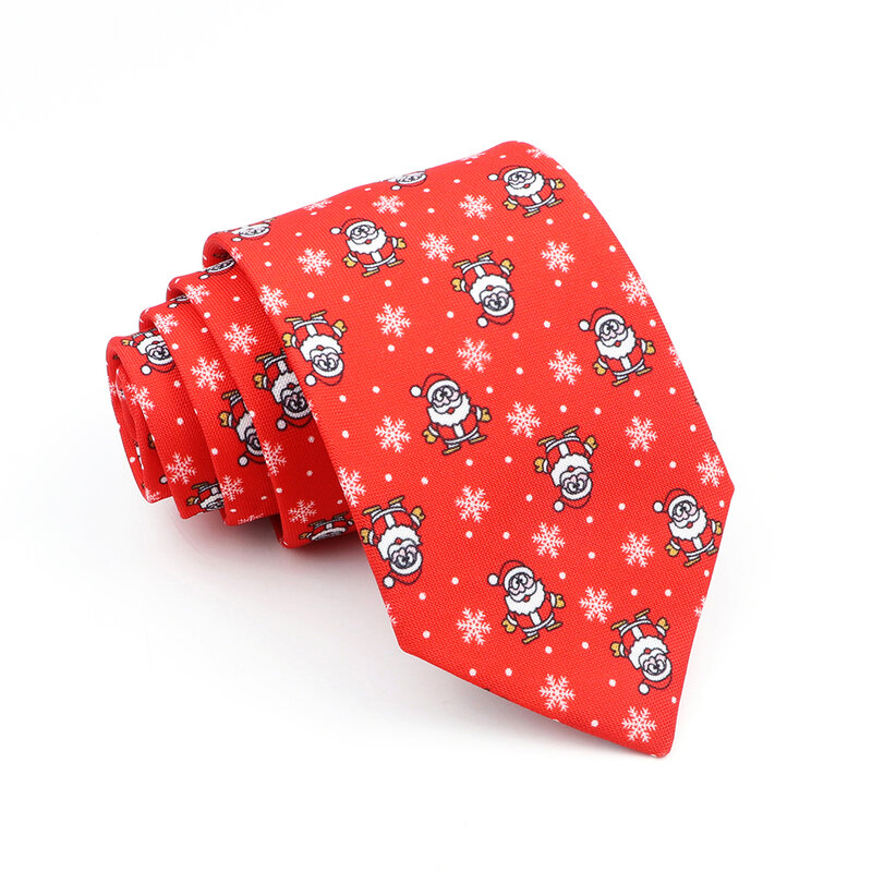 Jacquard Skinny Christmas Tie para homens e mulheres, Gravata de Papai Noel, Vermelho, Verde, Azul, Neve, Festival, Fatos de festa, Presente