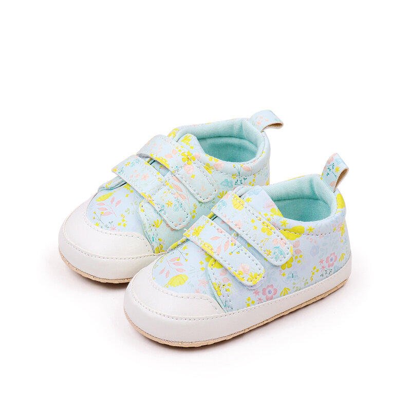 Демисезонная детская прогулочная обувь для маленьких девочек с разбитыми цветами на мягкой подошве Нескользящая спортивная обувь