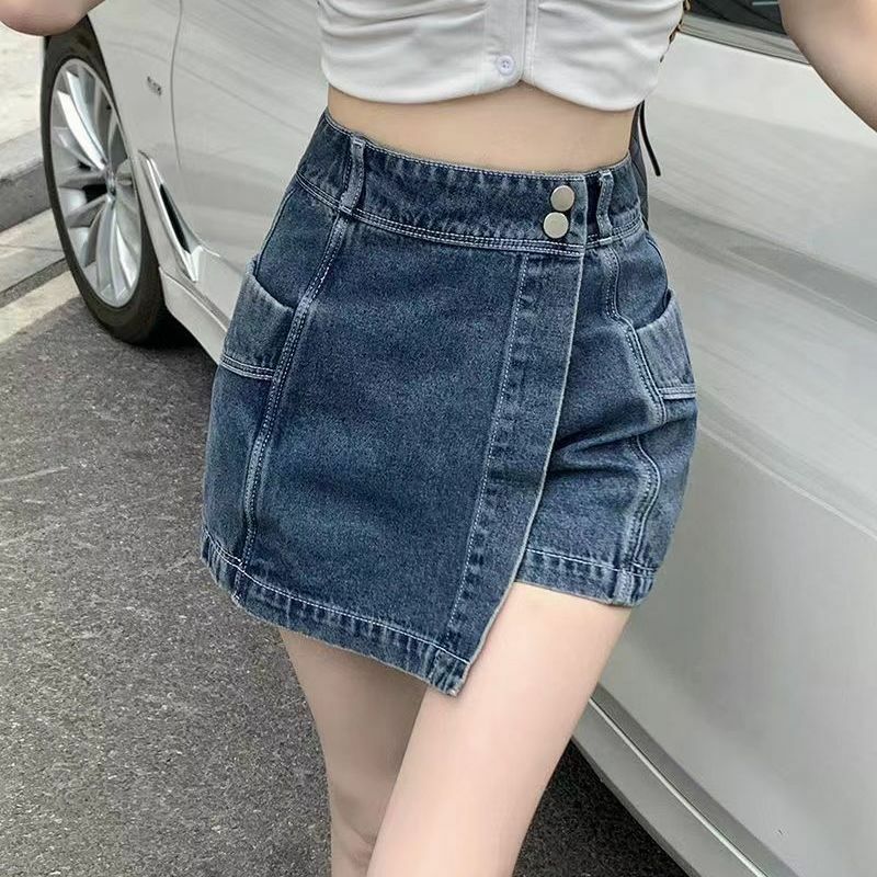 Mini Skirts Women Denim Irregular S-5XL High Waist A-line Summer Hotsweet Sexy Korean Fashion Faldas Y2k Skirt Streetwear Fairy