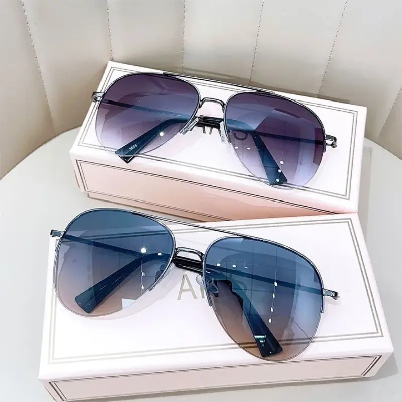 Модные градиентные солнцезащитные очки для мужчин, большая оправа, солнцезащитные очки-авиаторы, дизайнерские очки с защитой от ультрафиолета UV400 (без коробки)